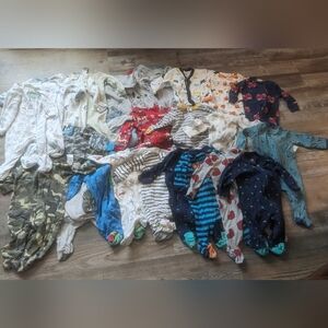 Baby Boy Footed Pajamas & Sleepers Bundle – Mixed Prints, Multi-Pack Lot 28 Pcs
